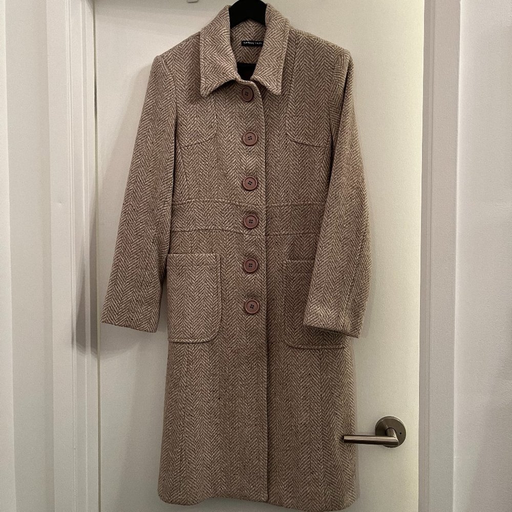 Wool Blend Herringbone Coat